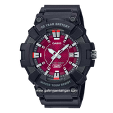 CASIO MW-610H-4AVDF Black Dial Red Resin Strap