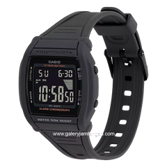 CASIO W-201-1BVDF Digital Black Resin Strap