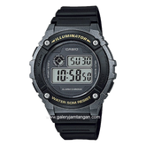 CASIO W-216H-1BVDF Digital Black Resin Strap