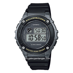 CASIO W-216H-1BVDF Digital Black Resin Strap