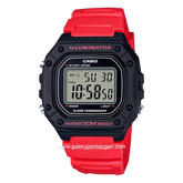 CASIO W-218H-4BVDF Red Black Resin Strap