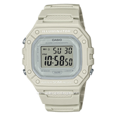 CASIO General W-218HC-8AVDF Illuminator Beige Digital Rubber Strap