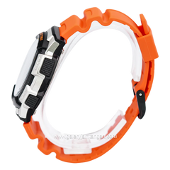 Casio AE-1000W-4BVDF Digital Orange Silver Rubber Strap