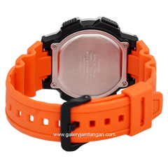 Casio AE-1000W-4BVDF Digital Orange Silver Rubber Strap