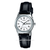 CASIO General LTP-V006L-7BUDF Black Silver Leather Strap