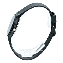 CASIO General MQ-24-1BLDF Black Dial White Rubber Strap