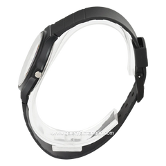 CASIO General MQ-24-7BLDF Black Dial White Rubber Strap