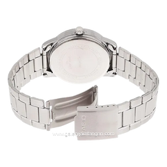 CASIO LTP-V005D-1BUDF Silver Dial Black Stainless Steel