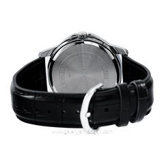 CASIO General MTP-V004L-1BUDF Black Silver Leather Strap