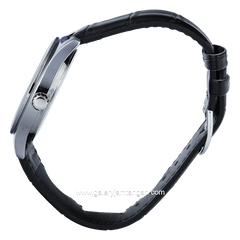CASIO MTP-V006L-1BUDF Black Silver Leather Strap