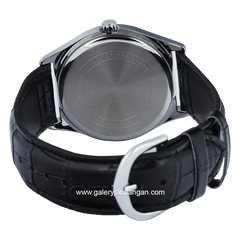 CASIO MTP-V006L-1BUDF Black Silver Leather Strap