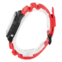 CASIO W-218H-4BVDF Red Black Resin Strap