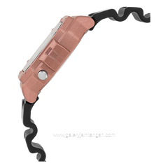 CASIO W-218HM-5BVDF Black Rosegold Resin Strap