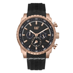CATERPILLAR AE.193.21.139 Black Rosegold Rubber Strap