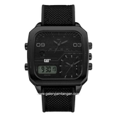 CATERPILLAR AS.169.21.131 Multi Time Black Silicone Strap