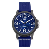 CATERPILLAR LF.111.26.632 Navy Hour Marker White Rubber Strap