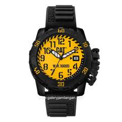 CATERPILLAR LK.111.21.711 Black Dial Yellow Rubber Strap