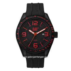 CATERPILLAR LQ.161.21.138 Black Red Rubber Strap