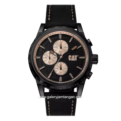 CATERPILLAR NR.163.34.129 Black Rosegold Leather Strap