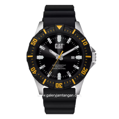 CATERPILLAR PZ.141.21.121 Black Silver Rubber Strap