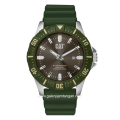 CATERPILLAR PZ.141.23.323 Green Silver Rubber Strap