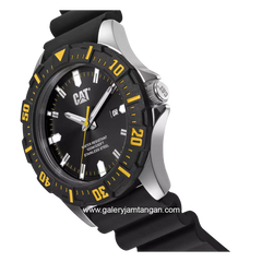 CATERPILLAR PZ.141.21.121 Black Silver Rubber Strap