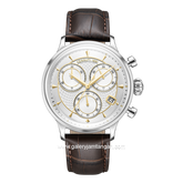 CERRUTI 1881 DERVIO CIWGC0073302 Watch Men's Chronograph Brown Dial White Leather Strap