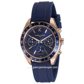 PIERRE CARDIN NATION CRISTAL CF.1004.PD.2 Blue Rosegold Rubber Strap