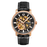 CHARLES JOURDAN CJ05-1532LE Watch Limited Edition Black Rosegold Skeleton Dial Leather Strap