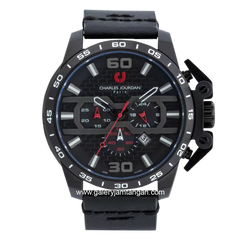 CHARLES JOURDAN CJ1044-1735C Black Leather Strap