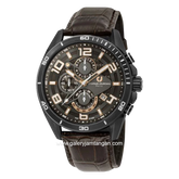 CHARLES JOURDAN CJ1046-1745C Brown Black Leather Strap