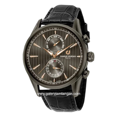 CHARLES JOURDAN CJ1049-1732M Black Leather Strap