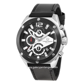 CHARLES JOURDAN CJ1080-1335C Black Silver Leather Strap