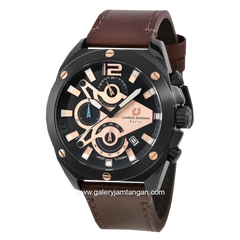 CHARLES JOURDAN CJ1080-1735C Brown Black Leather Strap
