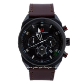 CHARLES JOURDAN CJ1082-1732C Brown Black Leather Strap