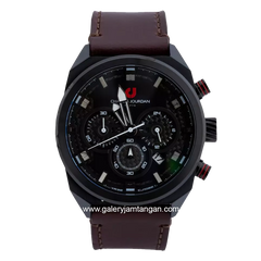 CHARLES JOURDAN CJ1082-1732C Brown Black Leather Strap