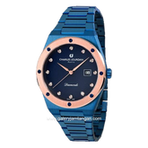 CHARLES JOURDAN CJ1096-1887D Blue Rosegold Diamond Stainless Steel Strap