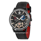 CHARLES JOURDAN CJ1099-1732C Watch Black Chronograph Leather Strap