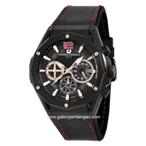 CHARLES JOURDAN CJ1101-1735C Full Black Chronograph Leather With Rubber Strap