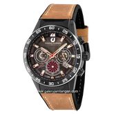 CHARLES JOURDAN CJ1102-1742C Watch Brown Black Chronograph Leather With Rubber Strap