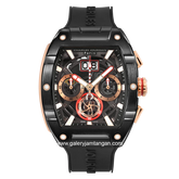CHARLES JOURDAN CJ1121-1032C Watch Black List Rosegold Chronograph Silicone Strap