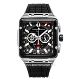 CHARLES JOURDAN CJ1122-1332C Black Silver Rubber Strap