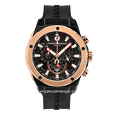 CHARLES JOURDAN CJ1123-1032C Black Rosegold Rubber Strap