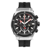 CHARLES JOURDAN CJ1123-1332C Black Silver Rubber Strap