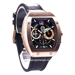 CHARLES JOURDAN CJ1125-3532C Black Rosegold Leather Strap