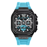 CHRIST VERRA CV 109068G-36 BLK/L-BLU Blue Black Rubber Strap
