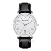 CHRIST VERRA Men's Watches CV 12071G-21 SLV Men's Watches Black Silver Leather Strap