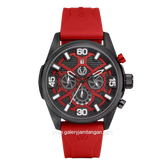 CHRIST VERRA Velocity Chrono CV 12254G-36 BLK/RED Men's Watches Red Black Rubber Strap