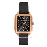 CHRIST VERRA LITE CV 12260L-35 BLK Women Watches Black Rosegold Rubber Strap