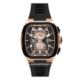 CHRIST VERRA Neo Drive CV 12349G-38 BLK Black Rosegold Rubber Strap